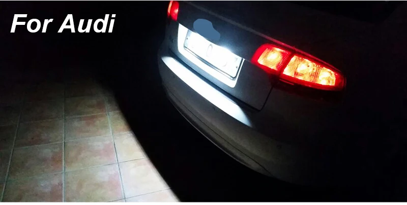 2 шт. для Audi A4 Светодиодная лампа номерного знака Автомобильная светодиодная