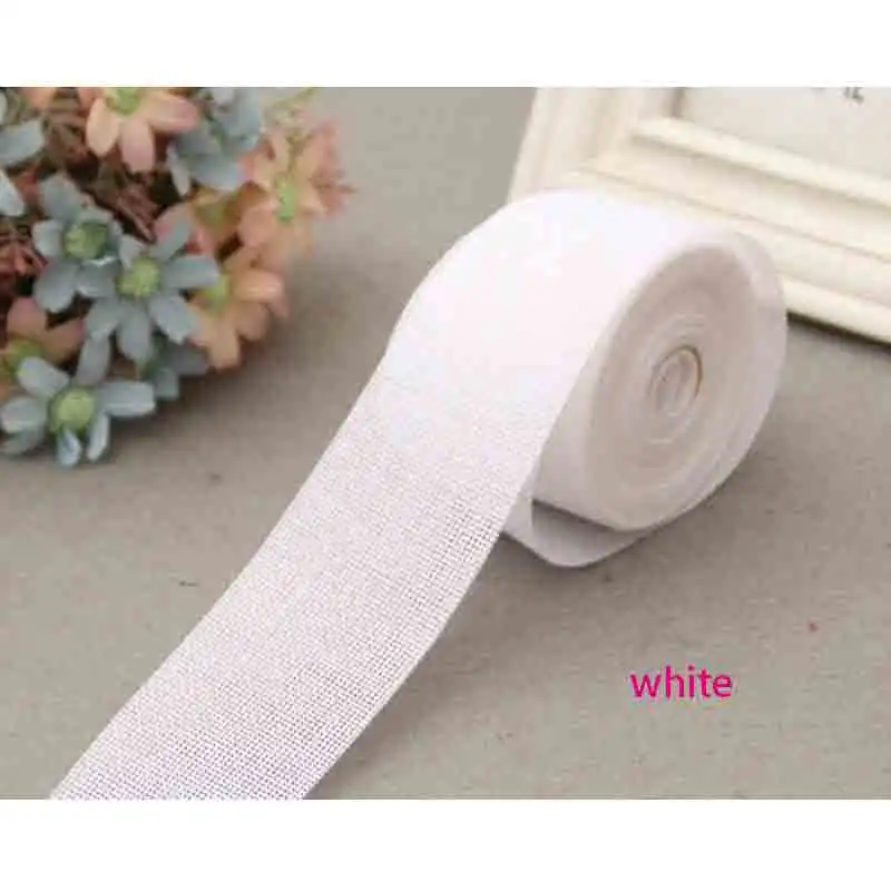 white 10 м/лот 5 см мешковины гессианские ленты джутовые рулоны кружева деревенская лента для DIY винтажное свадебное украшение подарочная упаковка орнамент Вечерние - Цвет: white