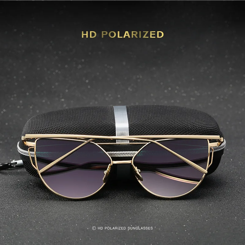 Очки солнцезащитные женские кошачий глаз модные классические брендовые