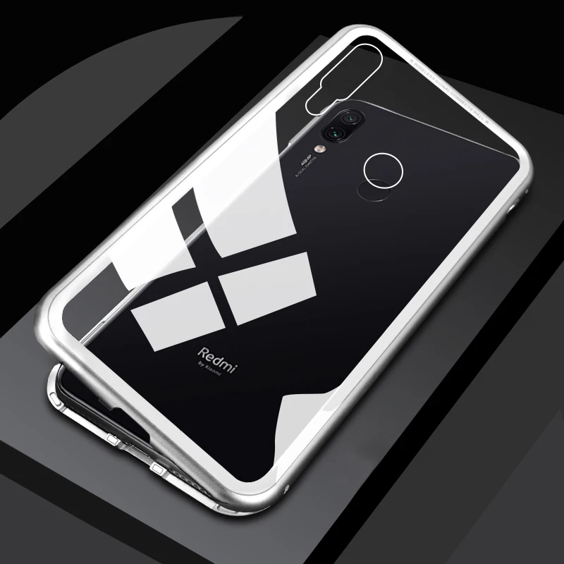 Silver N transparent Egeedigi 360 магнитный адсорбционный чехол для телефона для Xiao mi F1 mi 8 9 SE 8Lite A2 из закаленного стекла для Red mi Note 5 6 7 6A - Цвет: Silver N transparent