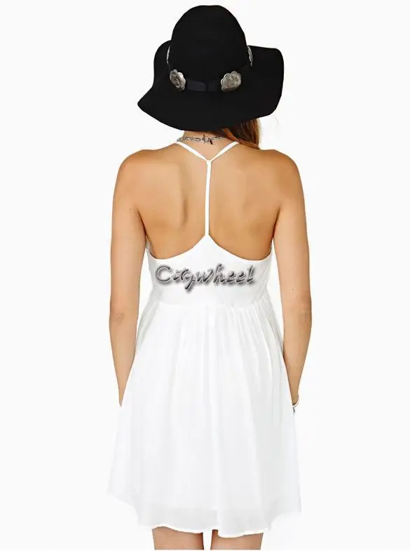 New Arrival Women's Summer Sexy Fashion Deep V-Neck T Backless Strap Dress Chiffon Mini Beach M/L/XL 31 |