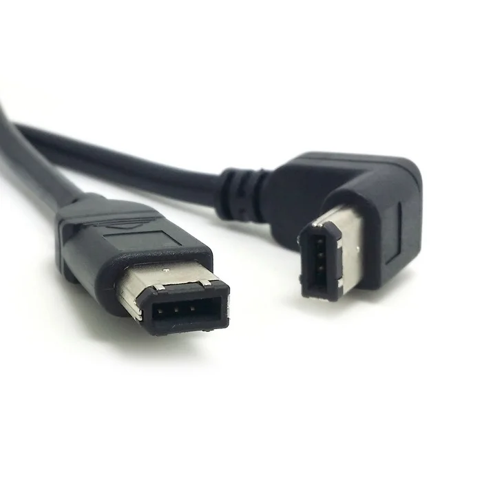 Deep Well IEEE 1394 Firewire 400 6pin 90 градусов вниз прямоугольный до прямой кабель для передачи