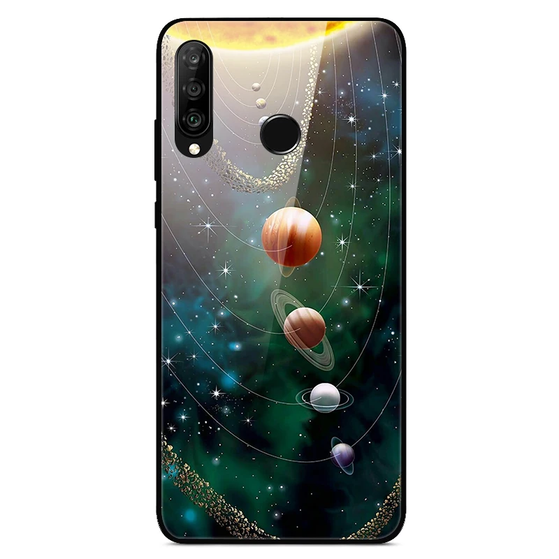 Для huawei P30 Lite чехол P30Lite глянцевое стекло TPU рамка твердая задняя крышка для huawei P30 Lite MRA-LX1M Nova 4E P 30 Lite чехол