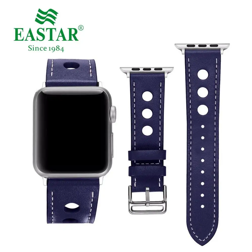 Синий Браслет из натуральной кожи высокого качества кожаный ремешок для iWatch 4/5 40 мм 44 мм ремешок для часов для Apple watch 42 мм 38 мм Серия 1 и 2 и 3 - Цвет ремешка: Синий