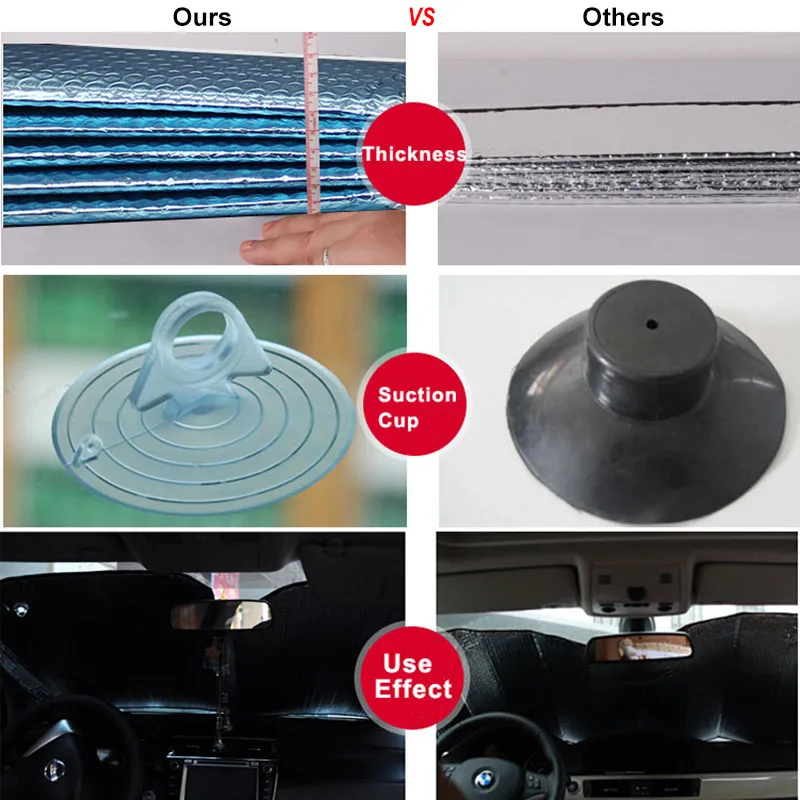 Утолщенный автомобильный козырек ветрового стекла из алюминиевой фольги