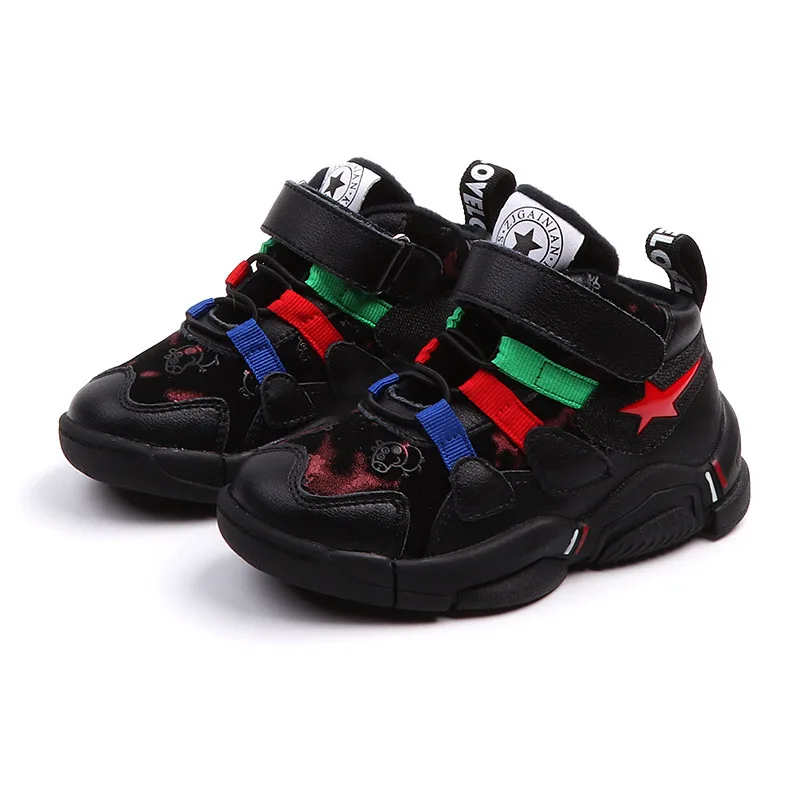 Kids Shoes 2018 New Patchwork Sport for Boys Genuine Leather Sneakers Children Warm Winter 3 4 6 12 years | Детская одежда и обувь