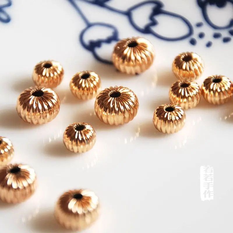 10 шт./лот позолоченные пустые шарики свободные diy материалы браслет ожерелье