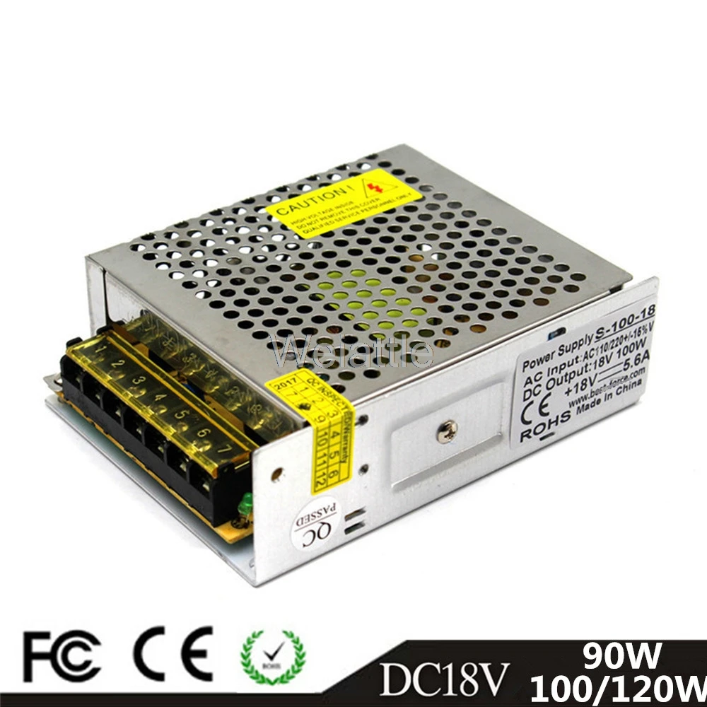 DC18V 90 Вт 100 120 светодиодный световой ремень импульсный источник питания 110/220 В