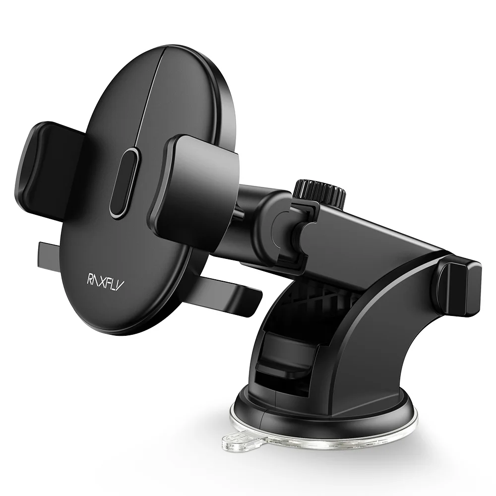 Black 1 RAXFLY автомобильный держатель телефона для iPhone samsung 360 вращения присоске навигации Автомобильный держатель Мобильный телефон Автомобильный держатель стоять Поддержка держатель для телефона в машину - Цвет: Black 1