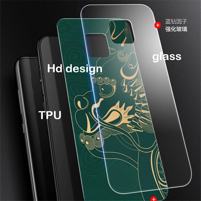 Чехол из закаленного стекла для телефона Huawei Mate 20 Pro Роскошный чехол Aixuan с мягкими