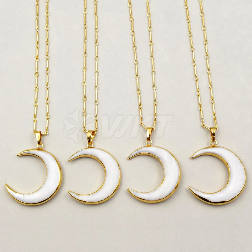 WT-N972Wholesale 10 шт./лот ожерелье из натуральной ракушки с рогом высококачественное