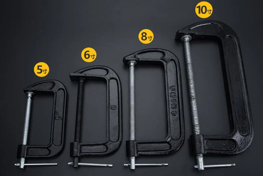 Регулировка Heavy Duty G зажим 1/2/3/4/5/6/8 дюймов C/W мягкие челюсти колодки 90 мм-265mm G зажим Утюг для Гравированными металлическими дизайнерскими вставками зажима