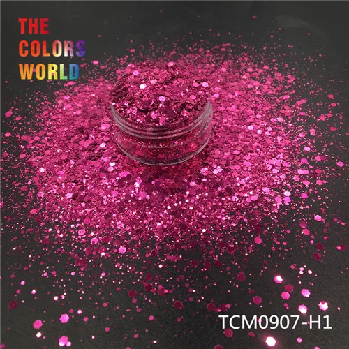 TCM0907-H1 50g TCT-194 Шестигранная форма металлический обычный цвет лак для ногтей для дизайна ногтей DIY Украшение для тела макияж FacePainting Руководство DIY - Цвет: TCM0907-H1 50g