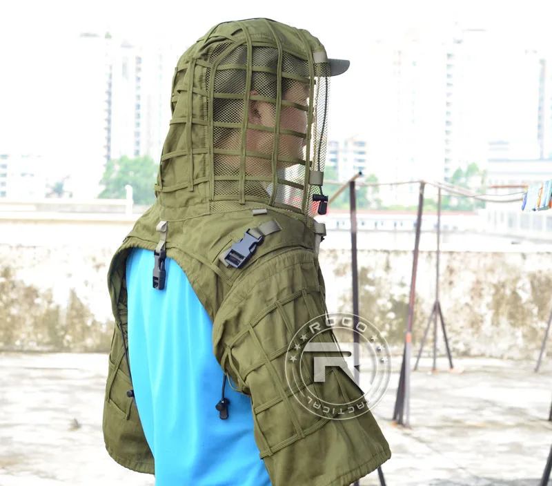 ROCOTACTICAL тактический Снайпер Ghillie капот Камуфляж Охота Ghillie костюм основа для страйкбола Пейнтбол Wargame CP армейский зеленый