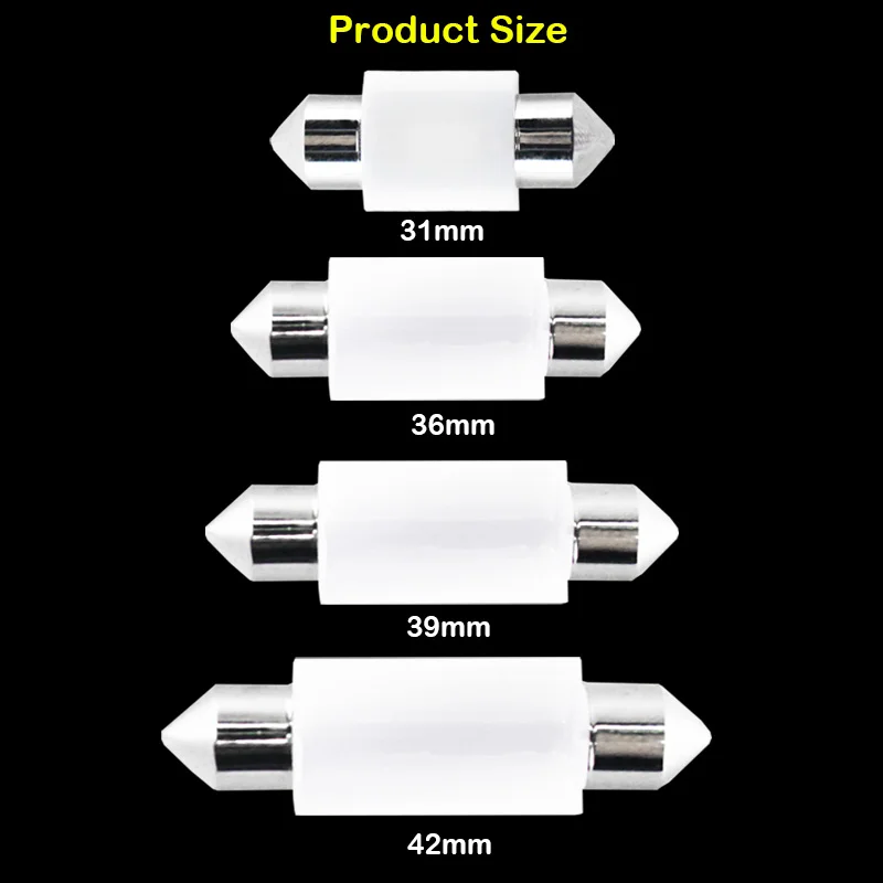 

iJDM 4pcs C5W led Festoon 31mm 36mm 39mm 41mm C10W Bulb Car Interior light SMD 3030 COB Reading Dome Lamp 12V 24V 6000K White