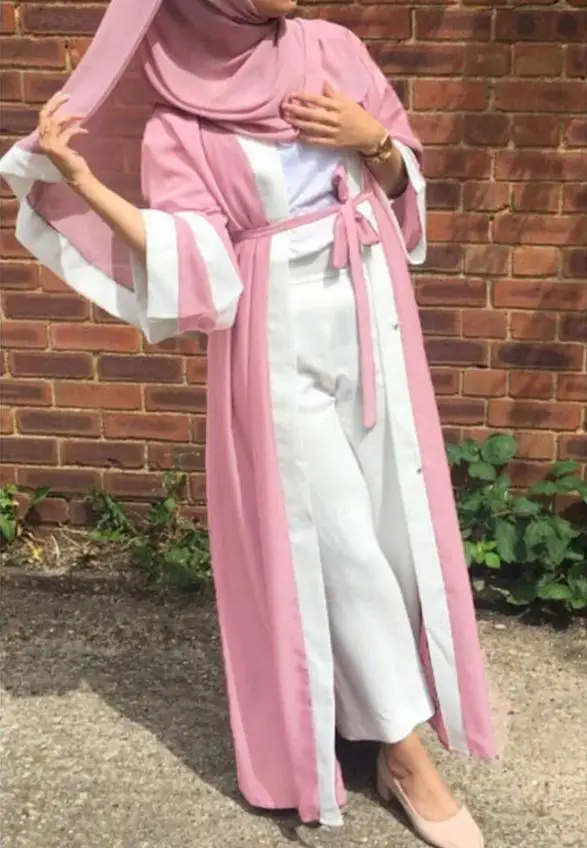 Мусульманское платье для взрослых Musulmane кардиган с принтом в полоску