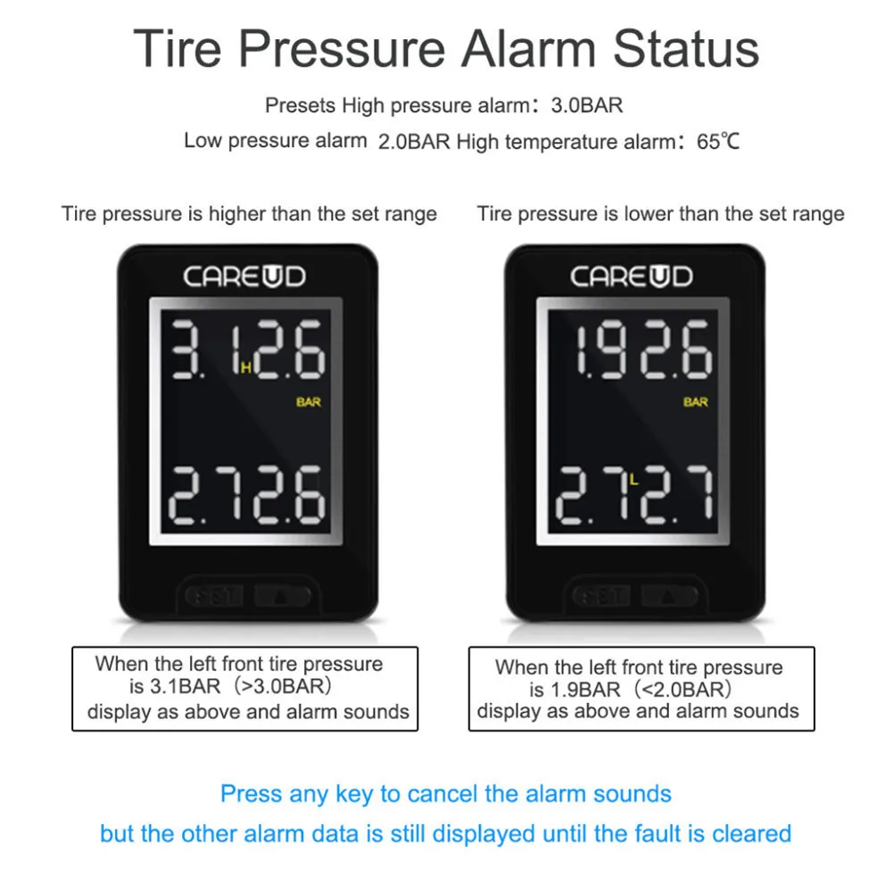 TPMS система контроля давления в шинах с 4 датчиками ЖК-дисплей Встроенный монитор для Toyota CAREUD U912