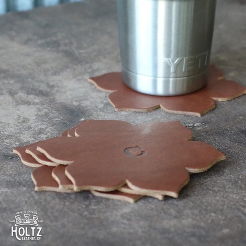 Новый DIY цветочный дизайн кожа ремесло чашки мат Coaster шаблон штамп нож для резки