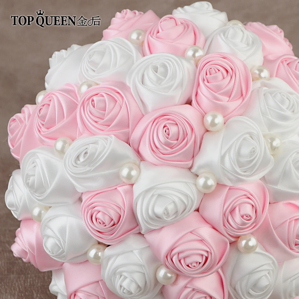 TOPQUEEN F4-PK букет Искусственные розы Розовый Свадебный букет цветок-бутоньерка корсаж лента для свадебных букетов