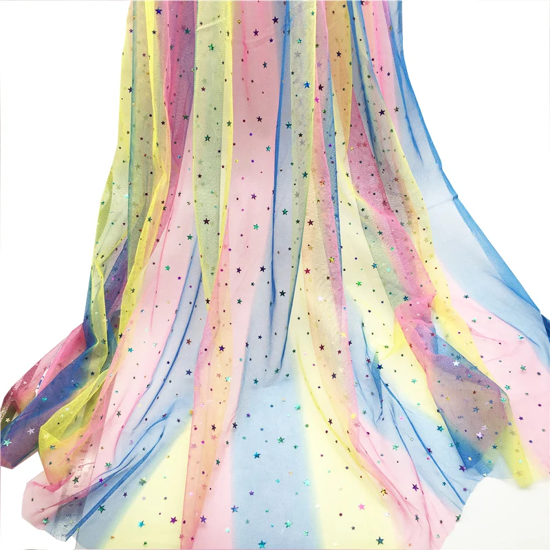 1 м/уп. нить для шитья одежды и ткани Блестящие Блестки ткань с лазерной сеткой