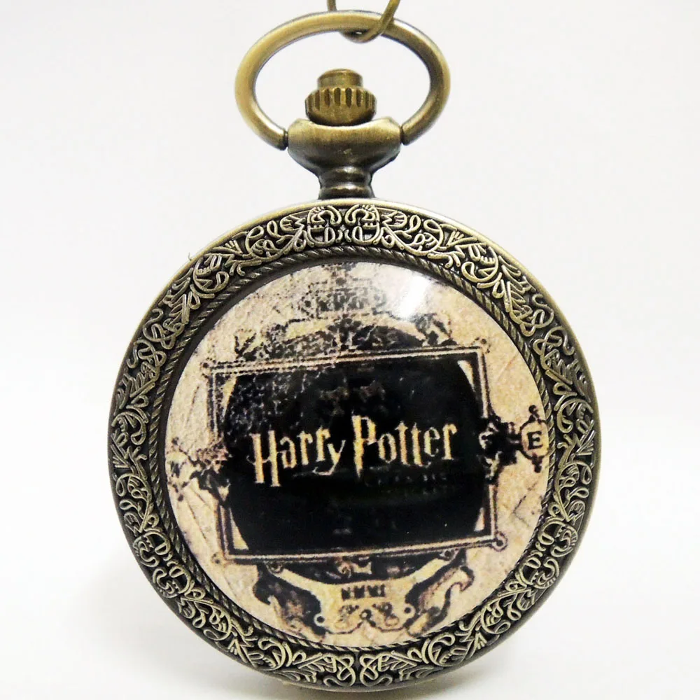 Harry Potter Винтажные Ретро H Гарри Поттер Хогвартс школьный купол кварцевые карманные часы аналоговый кулон ожерелье Мужские Женские часы цепочка подарок - Цвет: Harry Potter