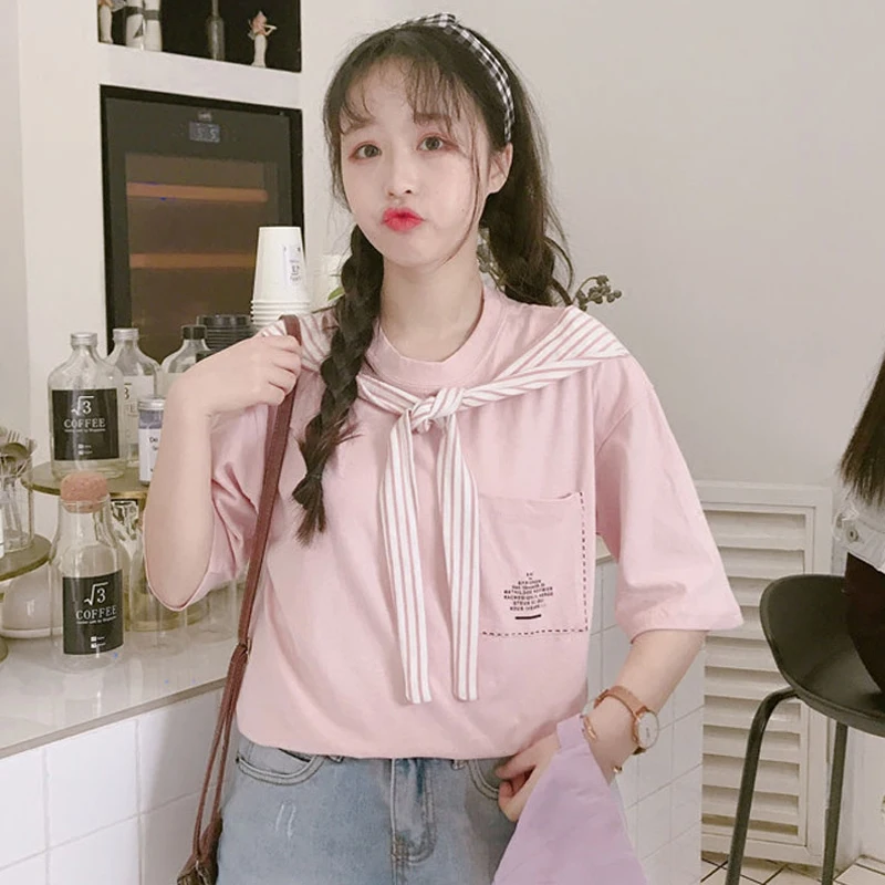 Футболка женская летняя в полоску с коротким рукавом|Футболки| |