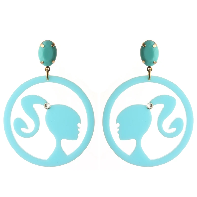 Turkish Blue NeeFu WoFu висячие серьги круглые смолы серьги большие длинные Brinco ухо Oorbellen девушка Винтаж гравировка Рождественский подарок - Окраска металла: Turkish Blue