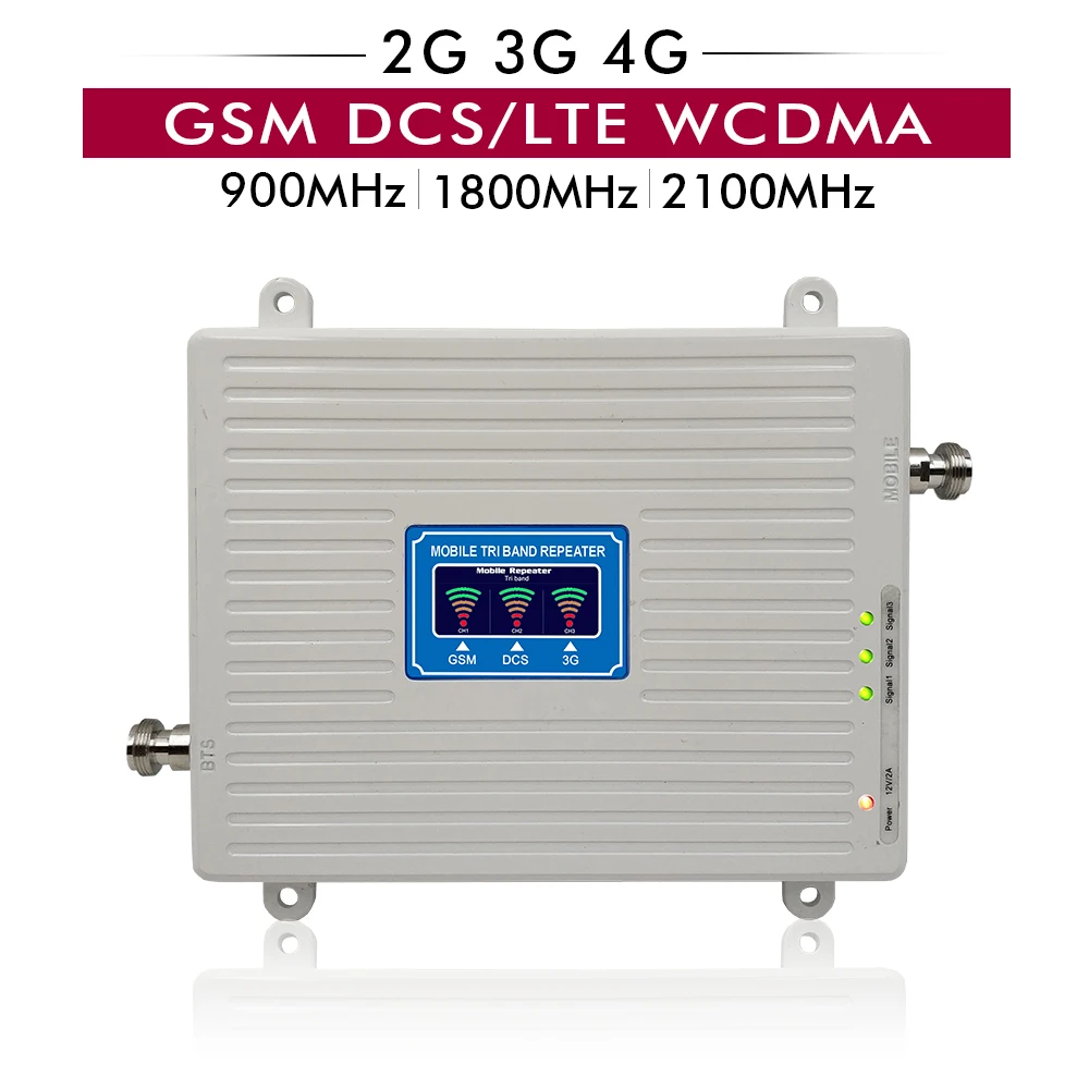 Трехдиапазонный усилитель сигнала 2G 3G 4G GSM 900 LTE DCS 1800 WCDMA 2100 репитер сотового