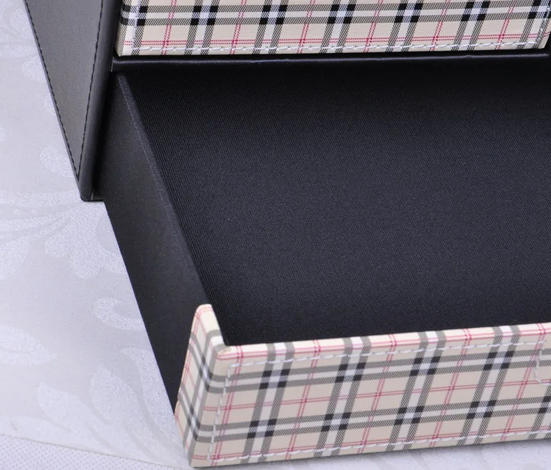 Двухслойный 3 ящика кожаный стол файл шкаф ящик для папок контейнер органайзер