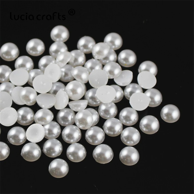 Lucia crafts 4 мм ABS имитация жемчуга полукруглый плоский с оборота Жемчуг Украшение DIY аксессуары материалы 550 шт./лот F0904