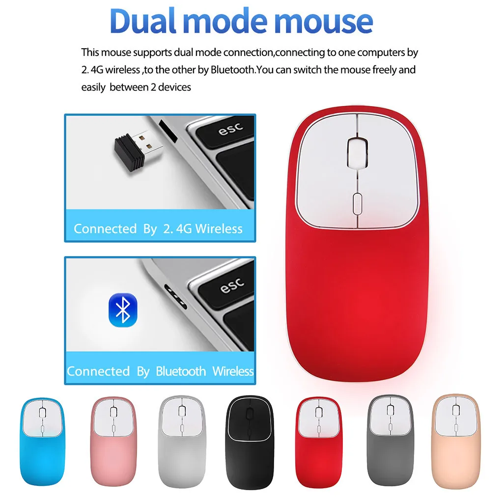 Беспроводная перезаряжаемая мышь ZELOTES 2 4 ГГц Bluetooth USB приемник мини мыши
