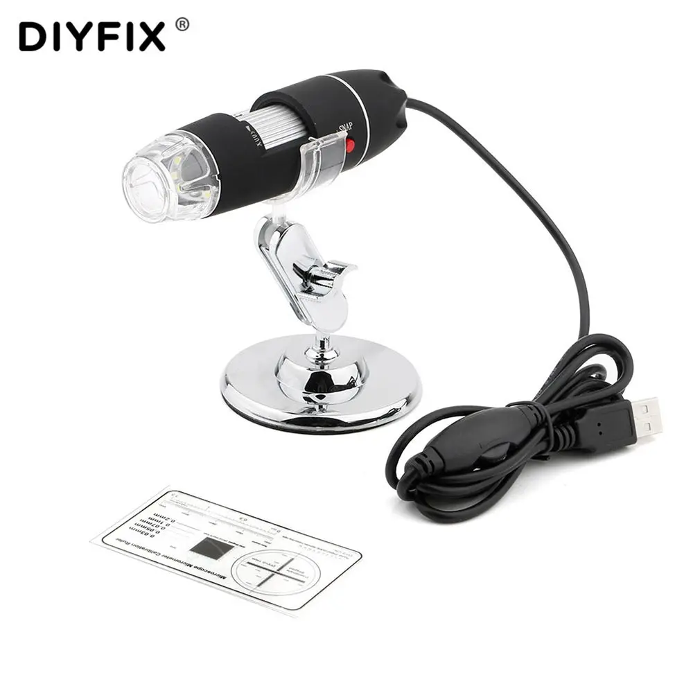 DIYFIX электронный 8 LED 1000X/500X USB цифровой микроскоп Эндоскоп камера зум Лупа с