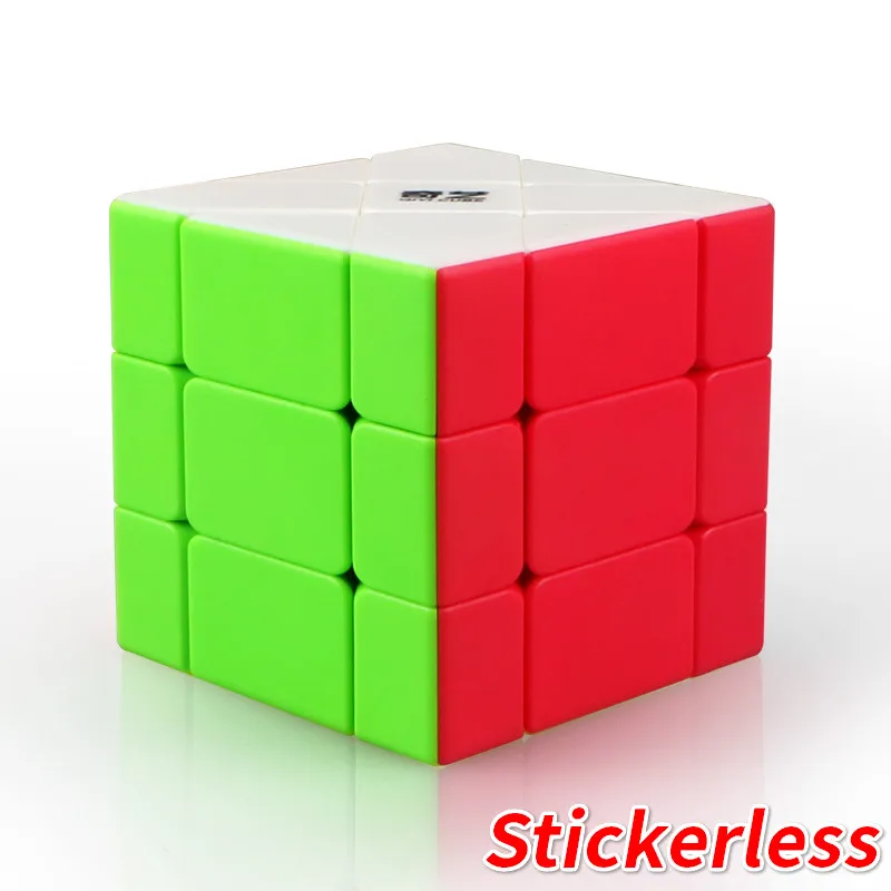 Stickerless Qiyi Фишер куб Stickerless или черный головоломки 3x3 странно-shape форме, благодаря чему создается ощущение невесомости с магическим кубом, Cubo Magico, обучающие игрушки для детей - Цвет: Stickerless
