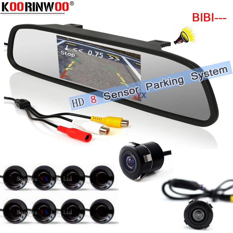 Парковочные датчики Koorinwoo Parktronic HD 8 зуммеров камера заднего вида зеркальный