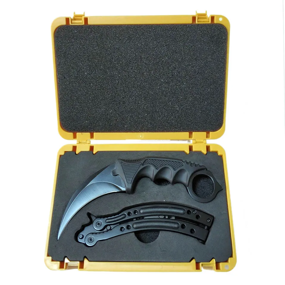 Black and Scorpion Дропшиппинг Csgo игра пластиковая коробка оружия+ нож бабочка+ Karambit тупое лезвие для тренировок коллекция Gife Suppl чехол - Цвет: Black and Scorpion