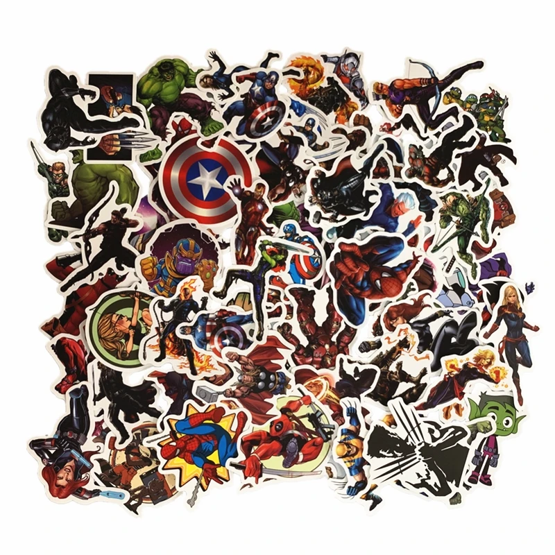 104 шт. ПВХ Мстители поддельные светящиеся marvel Герой Мультфильм Граффити наклейка чемодан гитара Автомобильная наклейка из ПВХ водонепроницаемый