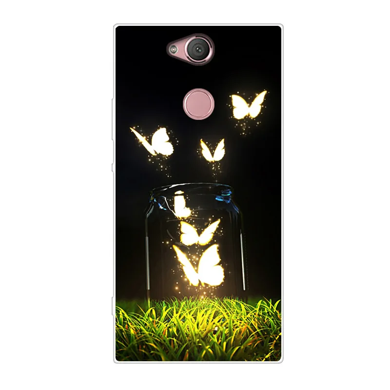 Phone Case For Sony Xperia XA2 Soft Silicone TPU Fashion Flower Painted Back Cover |