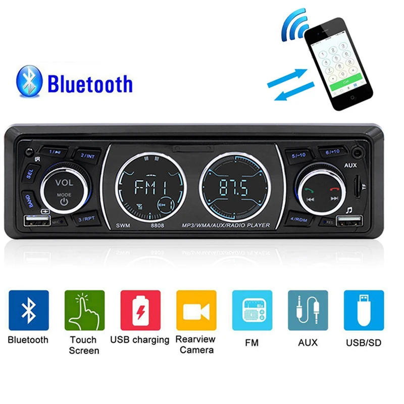 1 Din автомобильный стерео аудио плеер Bluetooth карта машина MP3 автомобиль радио U диск