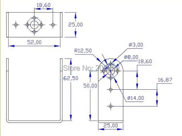 Комплект сервоприводов с длинным вращением и наклоном 2 DOF датчик кронштейна для