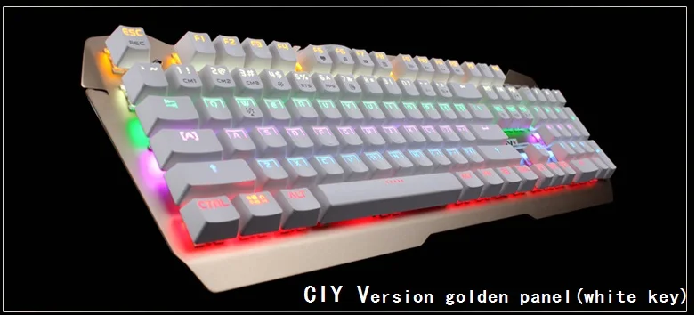 TEAMWOLF Vodstorm CIY механическая клавиатура 104key Черный Синий переключатель с подсветкой игровая клавиатура для ноутбука PC gamer русская наклейка