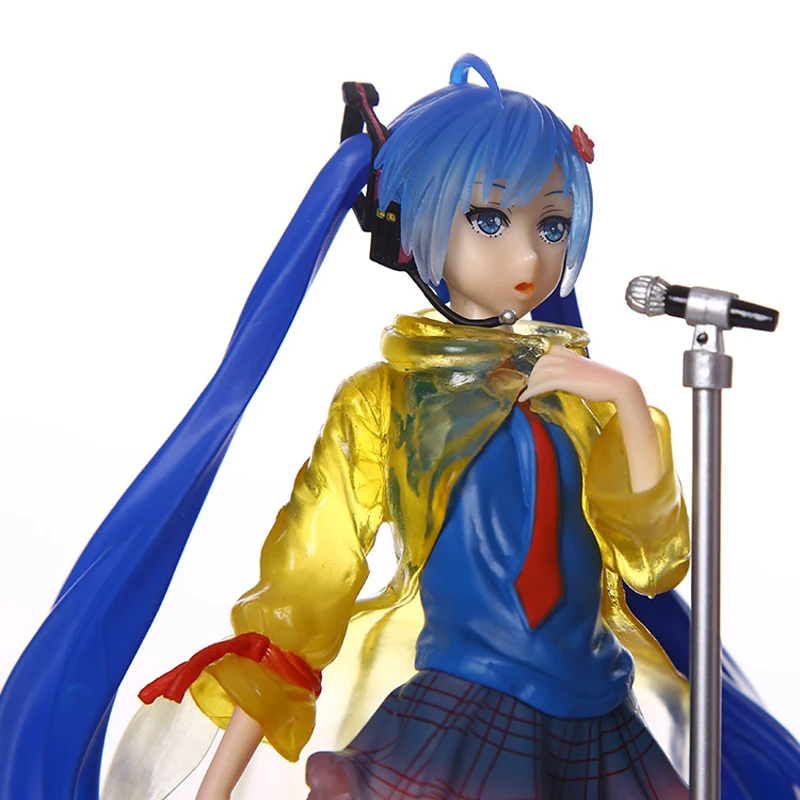 22 см японского аниме Рисунок пение дождь Мику Хацунэ ПВХ фигурку Nendoroid Petit Vocaloid