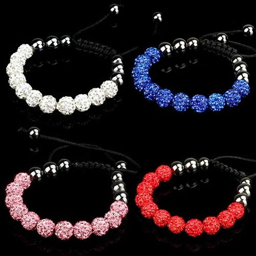 Новинка 2017 года со стразами шар полимерная глина бисера браслет дружбы adjustale цепи