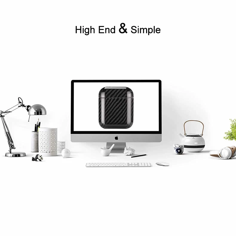 Ультра тонкий чехол из настоящего углеродного волокна для Apple Air Pods, зарядный беспроводной Чехол, Защитная крышка для AirPods 2, чехол для наушников s Shell