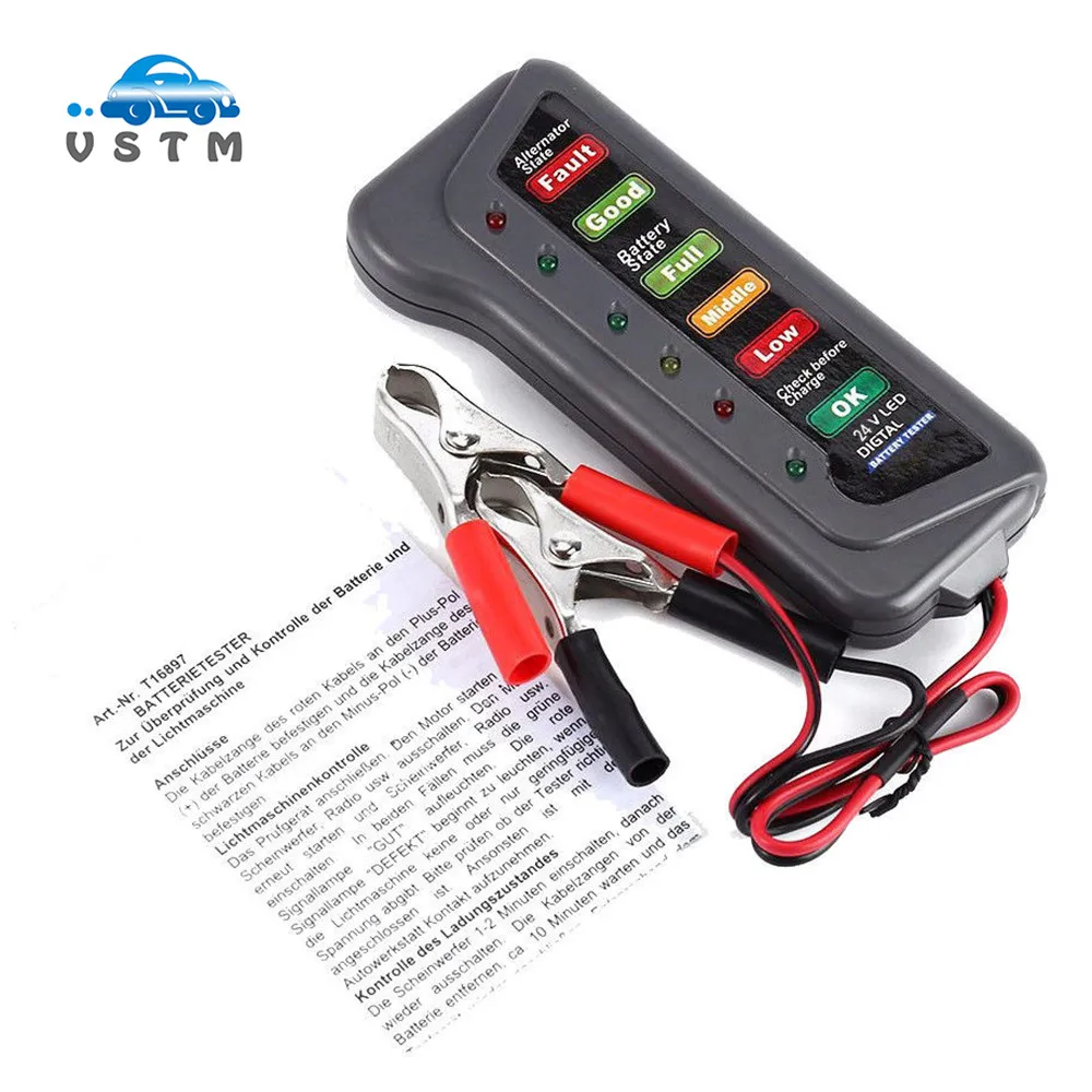 LED Battery Tester Плюс тестер тормозной жидкости 12 В Автомобильный цифровой тестер батареи генератор 6 светодиодный свет для машины автомобиль 12 в автомобильный аккумулятор-тестер - Цвет: LED Battery Tester