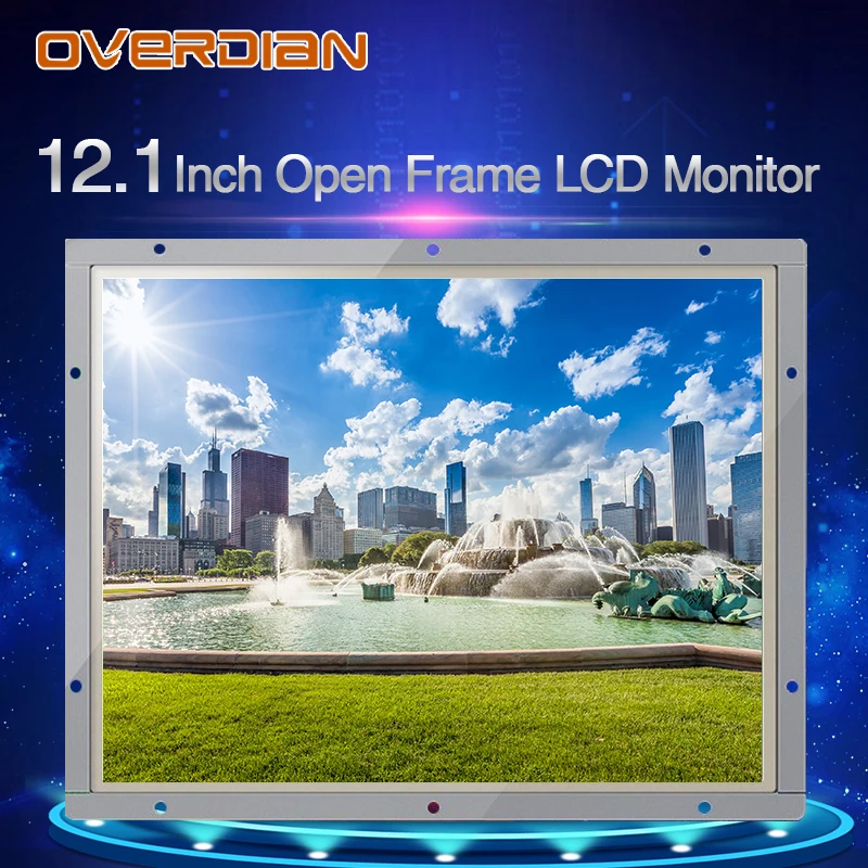 Промышленный ЖК монитор 12/12 1 дюйм VGA/HDMI/AV/TV/USB интерфейс в металлическом корпусе