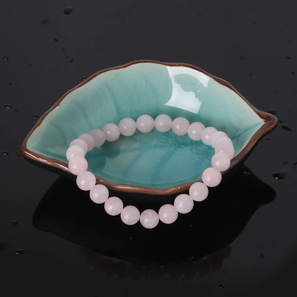 Rose Quartz Для мужчин и женщин 8 мм тигровый глаз камень бусины браслеты эластичная веревка Баланс йога стрейч Исцеление энергетический Браслет натуральные бусины - Окраска металла: Rose Quartz