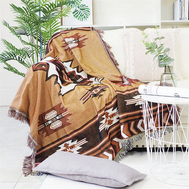 Европейское геометрическое одеяло кофейный диван декоративное покрывало