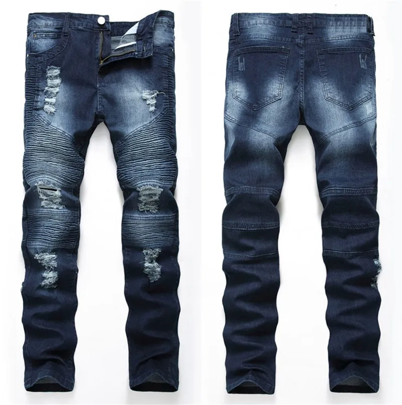 

2020 New Fashion Men Jeans Runway Slim Racer Biker Jeans Fashion Hiphop Skinny Jeans For Men Denim Joggers Pants