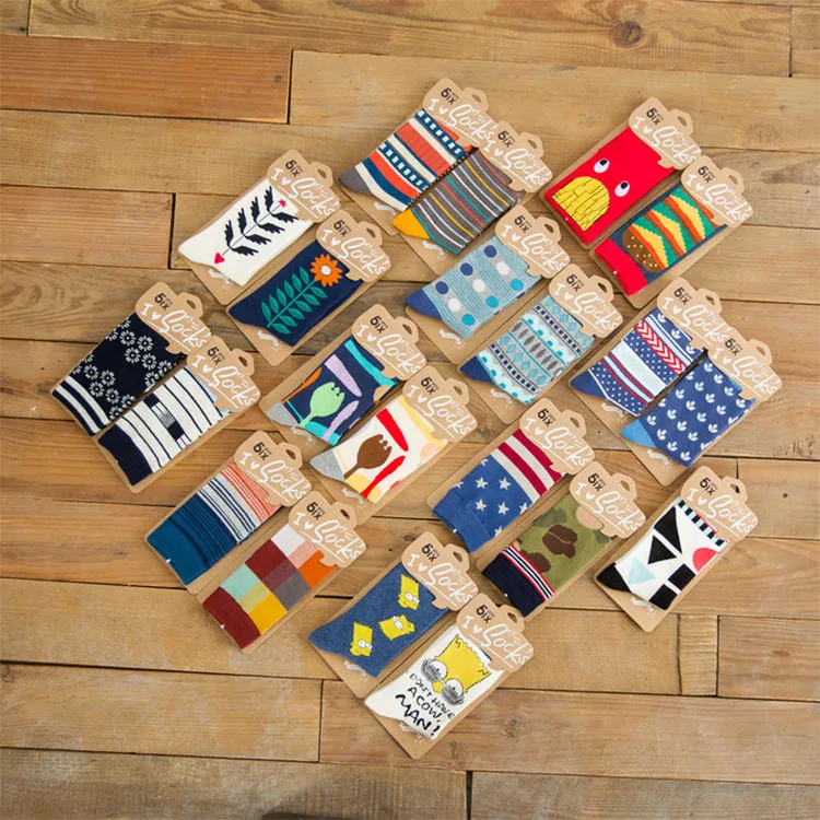 Мода хлопчатобумажные носки мужские профессиональный модный полоса решетки