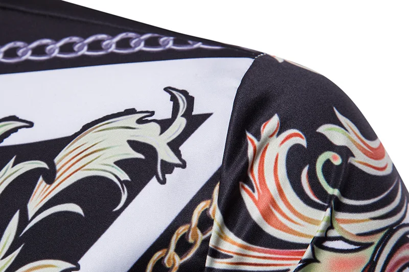 Мужские s хипстерские золотые цветочные печати 3D рубашки мужские 2018 Роскошные